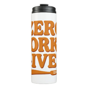 Null Gabeln gegeben Lustige Retro-Reise-Tasse Thermosbecher