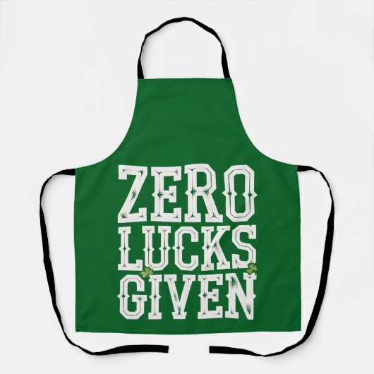 Null Glück gegeben Lustiges St. Patrick's Day Iris Schürze (Vorderseite)