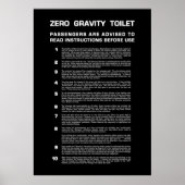 Null Gravity Badezimmer Vollweißer Text Poster (Vorne)