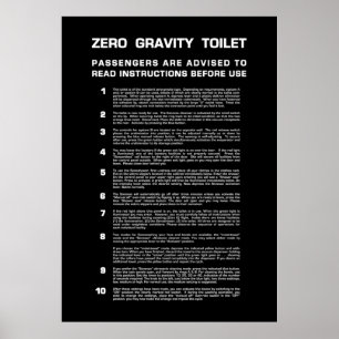 Null Gravity Badezimmer Vollweißer Text Poster