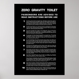Null Gravity Badezimmer Vollweißer Text Poster