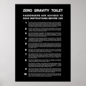 Null Gravity Badezimmer Vollweißer Text Poster (Vorne)