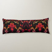 Null Gravity-Malerei Abstrakt in Orange und Black Seitenschläferkissen (Rückseite)