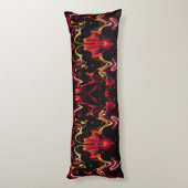 Null Gravity-Malerei Abstrakt in Orange und Black Seitenschläferkissen (Rückseite (Vertikal))