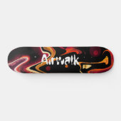 Null Gravity-Malerei Abstrakt in Orange und Black Skateboard (Horizontal)