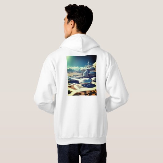Null Gravity Technology Print Art Hoodie (Schwarz voll)