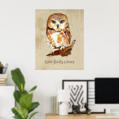 Null Hoots, die Owl Sassy Attitude Print Poster (Heimbüro)