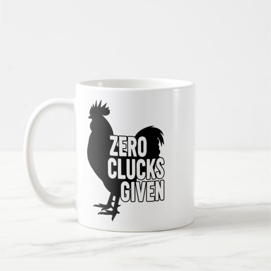 Null Hühner gegeben Kaffeetasse (Links)