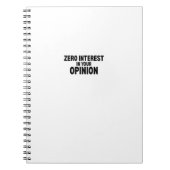 Null Interesse an Ihrer Meinung Minimalist Notizblock (Vorderseite)