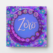 Null Lila florale Whimsical Inspiration Easel Fotoplatte (Vorderseite)