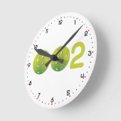 Null Null zwei - Pickleball-Ergebnis Rundlaufzeit Runde Wanduhr (Winkel)