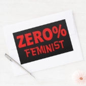 Null Prozent feministischer Antifeminist 0% femini Rechteckiger Aufkleber (Umschlag)