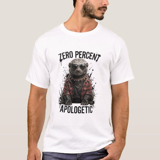Null Prozent Reue Komischer Honigdachs T-Shirt (Vorderseite)