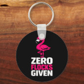Null Schwärme gegeben Flamingo Lustiger Sarkastisc Schlüsselanhänger (Vorderseite)