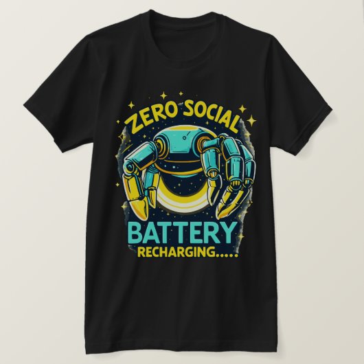 Null-Sozial-Akkuladegeroboter-Design T-Shirt (Design vorne)