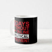 Null Tage ohne... Kaffeetasse (Vorderseite Links)