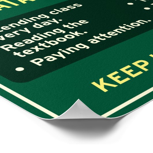 Null Todesfälle durch gute Klassengewohnheiten. Poster (Ecke)