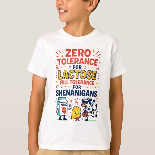 Null-Toleranz für Lactose Funny T-Shirt (Vorderseite)