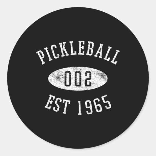 Null zwei lustige Pickleball Runder Aufkleber (Vorderseite)