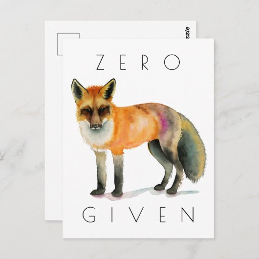 Nullfox gegeben postkarte (Vorne/Hinten)