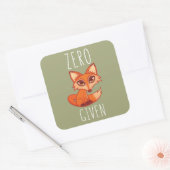 Nullfox gegeben quadratischer aufkleber (Umschlag)
