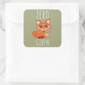 Nullfox gegeben quadratischer aufkleber (Tasche)