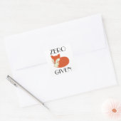 Nullfox gegeben quadratischer aufkleber (Umschlag)