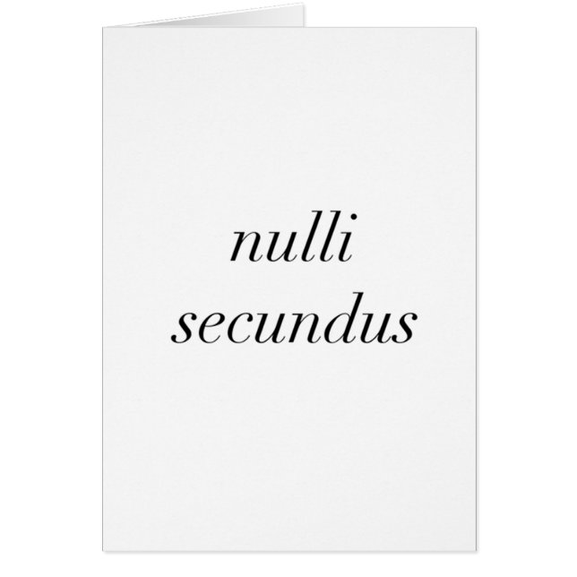 nulli secundus an zweiter Stelle zu keinen (Vorne)