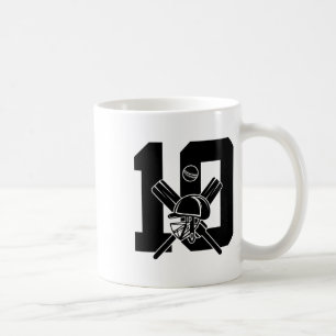 Number 10 Years Cricket 10. Geburtstag  Kaffeetasse