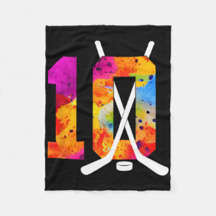 Number 10 Years Ice Hockey 10th Geburtstag (2) Fleecedecke