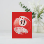 NUMBER 11 BILLIARDS BALL - ERODED STIL POSTKARTE (Stehend Vorderseite)