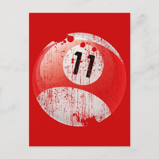NUMBER 11 BILLIARDS BALL - ERODED STIL POSTKARTE (Vorderseite)