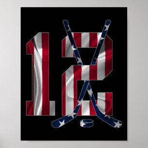Number 12 Jahre Eishockey 12. Geburtstag Poster