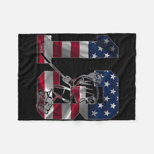 Number 13 Years Ice Hockey 13th Birthday Fleecedecke (Vorderseite (Horizontal))