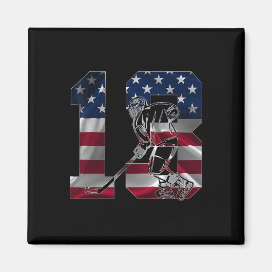 Number 13 Years Ice Hockey 13th Birthday  Magnet (Vorne)