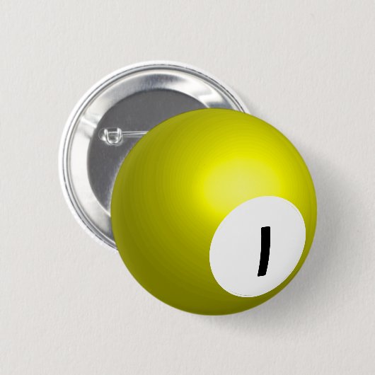 Number 1 Pool Ball Button (Vorne & Hinten)