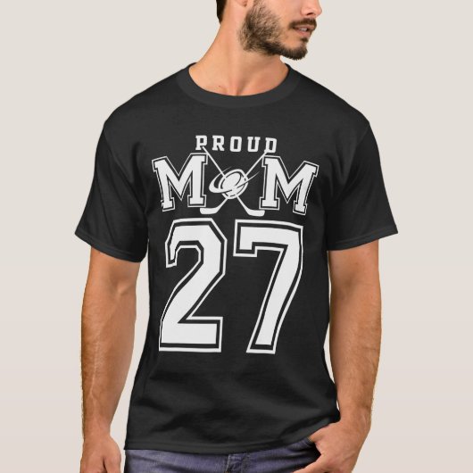Number 27 Custom Proud Hockey Mom Personalized For T-Shirt (Vorderseite)