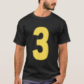 Number 3 big and bold in yellow T-Shirt (Vorderseite)