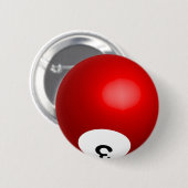 Number 3 Red Pool Ball Button (Vorne & Hinten)