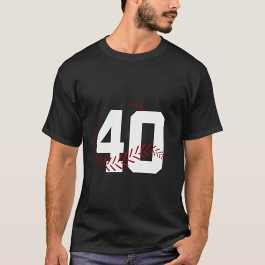 NUMBER 40 YEARS BASEBALL 40. GEBURTSTAG T-Shirt (Vorderseite)