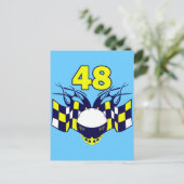 NUMBER 48 AUTO RACING DESIGN POSTKARTE (Stehend Vorderseite)