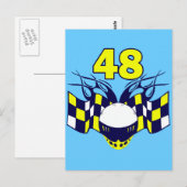 NUMBER 48 AUTO RACING DESIGN POSTKARTE (Vorne/Hinten)