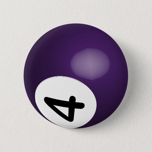 Number 4 Purple Poll Ball Button (Vorderseite)