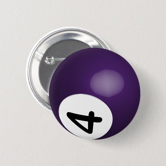 Number 4 Purple Poll Ball Button (Vorne & Hinten)