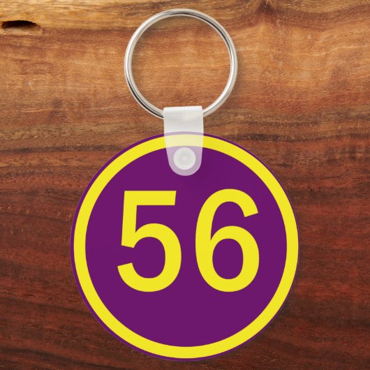 number, 56, in a circle schlüsselanhänger (Vorderseite)