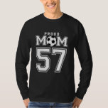 Number 57 Custom Proud Soccer Futbol Mom T-Shirt<br><div class="desc">Number 57 Custom Proud Soccer Futbol Mom Personalized Women Shirt. Perfect gift for your dad,  mom,  papa,  men,  women,  friend and family members on Thanksgiving Day,  Christmas Day,  Mothers Day,  Fathers Day,  4th of July,  1776 Independent day,  Veterans Day,  Halloween Day,  Patrick's Day</div>