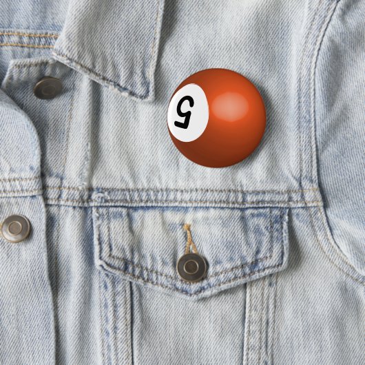 Number 5 Orange Pool Ball Button (Beispiel)