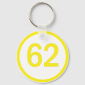 number, 62, in a circle schlüsselanhänger (Vorderseite)