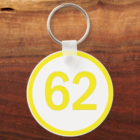 number, 62, in a circle schlüsselanhänger (Vorderseite)