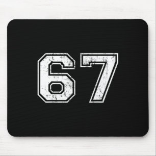 Number 67 Distressed Vintage Sixty Seven Sport Tee Mousepad